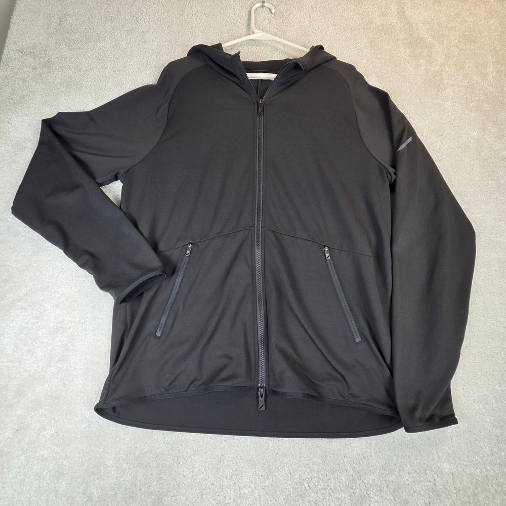 Hill City Mens Black Full Zip Performance Hoodie Jacket Large